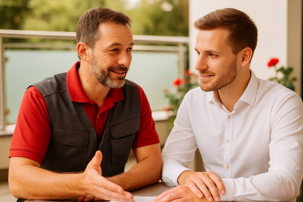 Professionelles foto beratungsgespraech in der Praxis bei Schmid & Jakobs